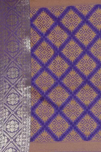 Magenta women magenta nylon woven design saree