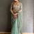 sea_green embellished embroidered net saree with unstitched blouse piece