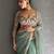 sea_green embellished embroidered net saree with unstitched blouse piece