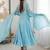 Sky georgette readymade anarkali with embroidery & sequence work
