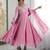 Pink georgette readymade anarkali with embroidery & sequence work