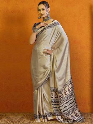 Orange woven design zari paithani saree 1