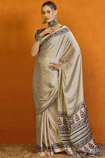 Orange woven design zari paithani saree