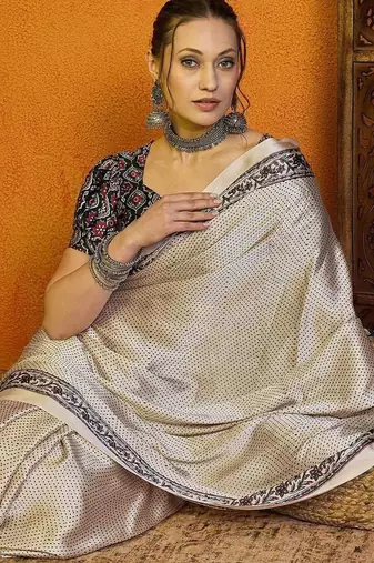 Orange woven design zari paithani saree