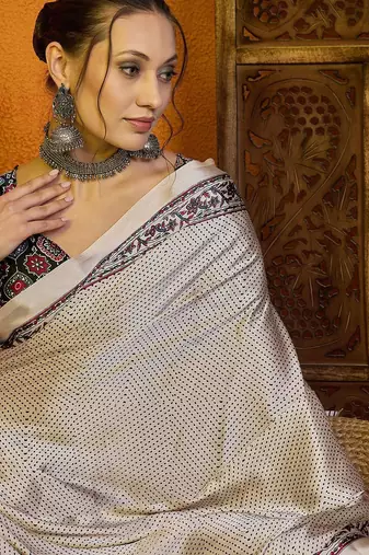 Orange woven design zari paithani saree