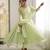 Lime georgette readymade anarkali with embroidery & sequence work
