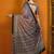 red satin block print saree
