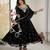 Black georgette readymade anarkali with embroidery & sequence work