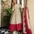 Beige&maroon roman silk readymade anarkali with embroidery work