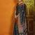 black bandhani printed satin block print saree