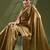 gold beads and stones silk blend saree