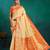 cream ethnic motifs woven design zari banarasi saree