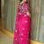 pink ethnic motifs embroidered satin saree