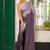 purple ethnic motifs embellished beads and stones satin saree