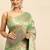 green ethnic motifs zari organza saree