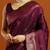 burgundy ethnic motifs woven design zari banarasi silk saree with blouse