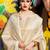 cream cream-coloured woven design silk blend banarasi saree