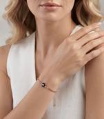 925 Sterling Silver Rose Gold  Evil Eye Bracelet for Women
