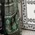 green modal ajrak block poly crepe block print sareewith blouse piece