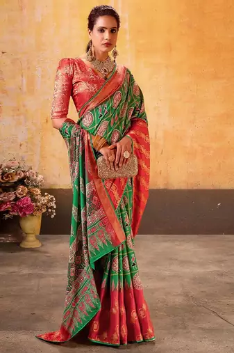 peach ethnic motifs zari patola saree