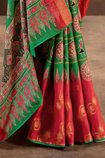 peach ethnic motifs zari patola saree