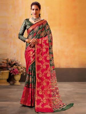 pink ethnic motifs zari designer patola saree 1