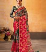 pink ethnic motifs zari designer patola saree