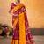 yellow woven design printed warli zari patola saree