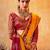 yellow woven design printed warli zari patola saree