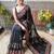 black embellished embroidered poly georgette saree