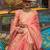 peach peach-coloured ethnic motifs woven design banarasi saree