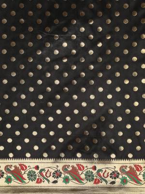 black black zari silk blend paithani saree 3