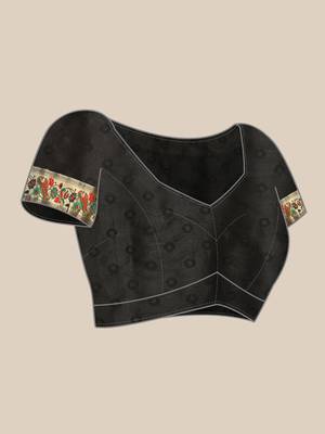 black black zari silk blend paithani saree 5
