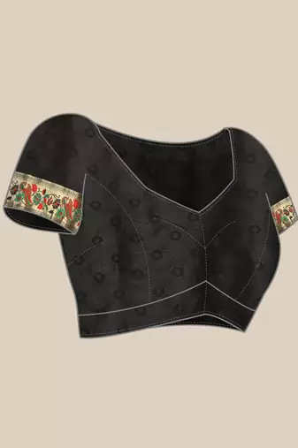 black black zari silk blend paithani saree