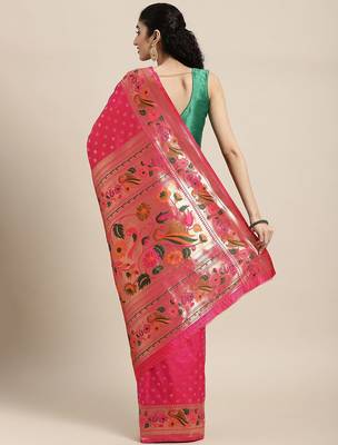 Yellow bandhani gotta patti half & half saree 1