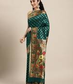 green green zari silk blend paithani saree