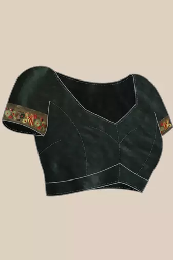 green green zari silk blend paithani saree