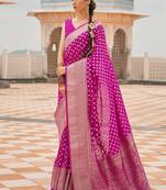 Yellow bandhani gotta patti half & half saree
