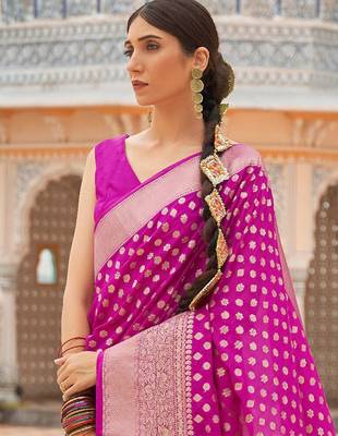Yellow bandhani gotta patti half & half saree 2