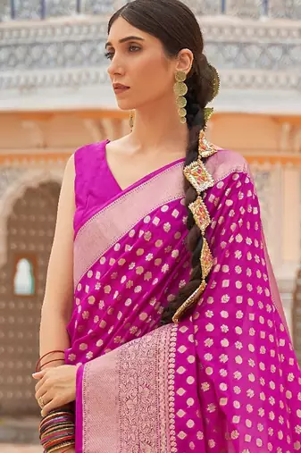 Yellow bandhani gotta patti half & half saree