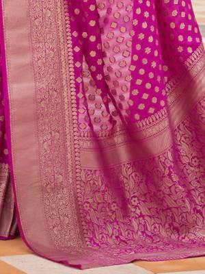 Yellow bandhani gotta patti half & half saree 4