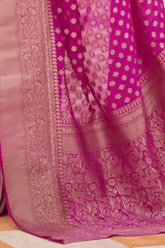 Yellow bandhani gotta patti half & half saree