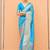 turquoise turquoise blue & gold-toned zari banarasi saree