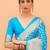 turquoise turquoise blue & gold-toned zari banarasi saree