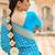 turquoise turquoise blue & gold-toned zari banarasi saree