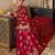 pink pink & green floral woven design zari organza saree