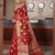 red red & gold-toned floral woven design zari organza saree