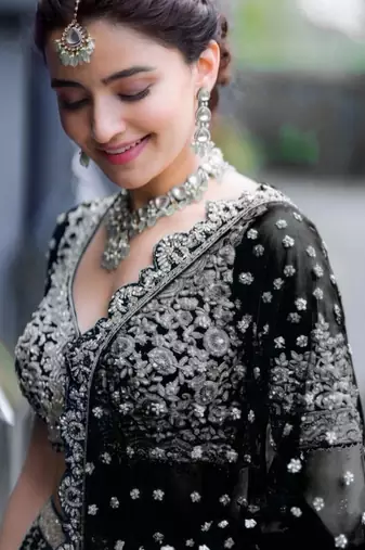 Purple Net Semi Stitched Lehenga Choli with Embroidery & Sequence Work