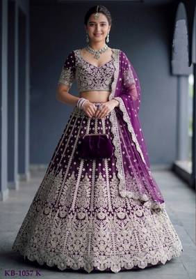 Teal Net Semi Stitched Lehenga Choli with Embroidery & Sequence Work 1
