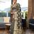 grey grey & red floral woven design zari organza saree